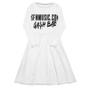 All-over print long sleeve midi dress