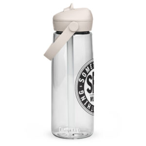 Flip straw water bottle